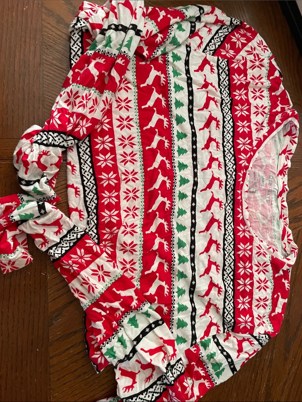 Jollydays Festive Red & White Reindeer Holiday Pajama Set